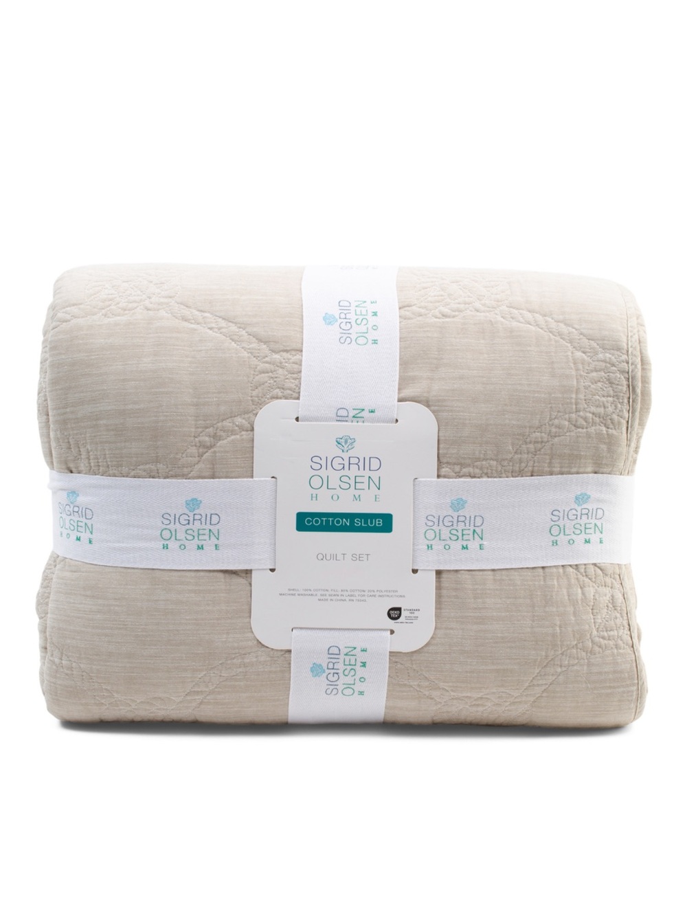 Sigrid Olsen Cotton Slub Quilt Set in Beige